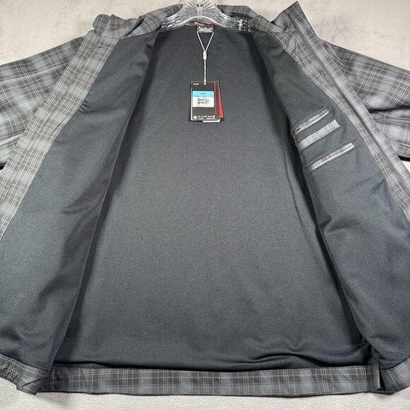 Nike Tiger Woods Storm Fit Jacket Mens M Gray Plaid Full Zip Wind Rain Golf NEW - Picture 3 of 14